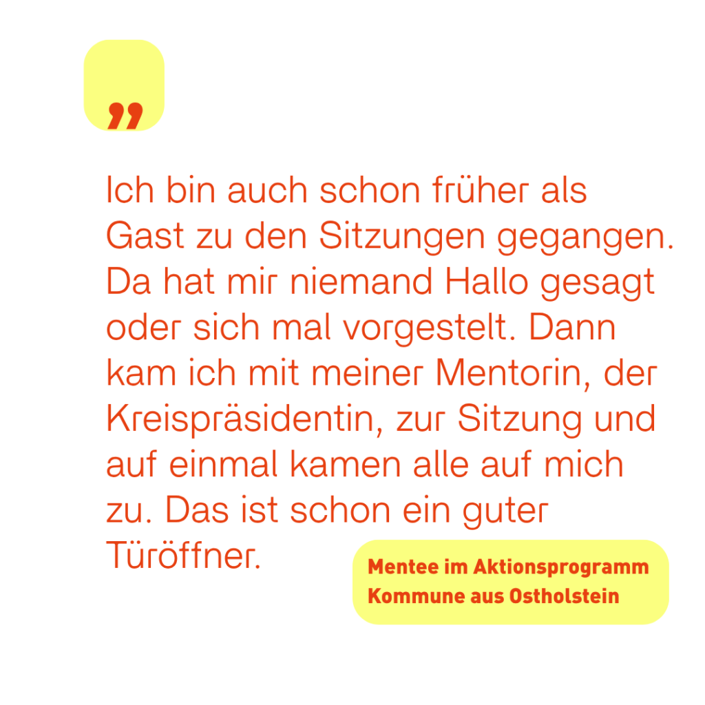 Zitat einer Mentee aus Ostholstein: 